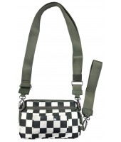 Crossbody-8036-7 CHECK BEAN GREEN